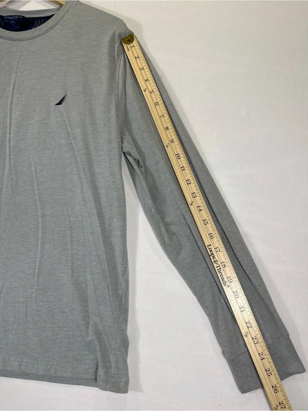 Nautica Light Gray Long Sleeve Crewneck Tee